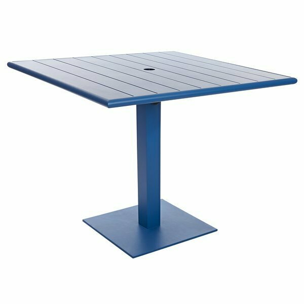 Bfm Seating BFM Beachcomber-Margate 36'' Square Berry Aluminum Dining Height with Square Base and Umbrella Hole 163BCM3636BD